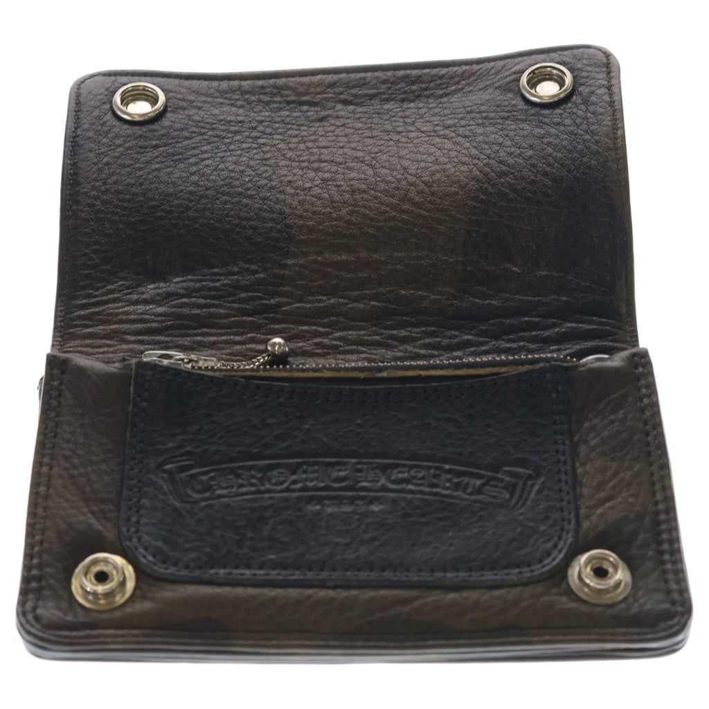CHROME HEARTS(クロムハーツ) 1ZIP 1ジップ クロスボールボタン レザーウォレット カモフラ 財布 カーキ