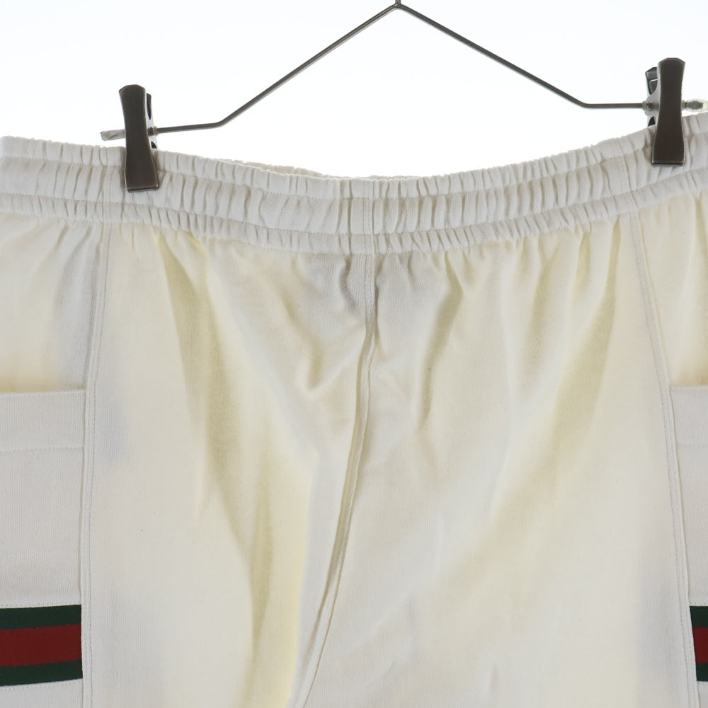GUCCI(グッチ) ロゴパッチ付きリブスウェットロングパンツ ホワイト 625404 XJCOE