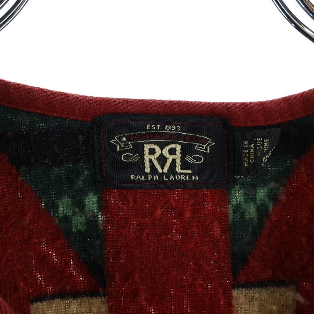 RRL(ダブルアールエル) ネイティブ柄 スナップボタン ボアジャケット レディース レッド