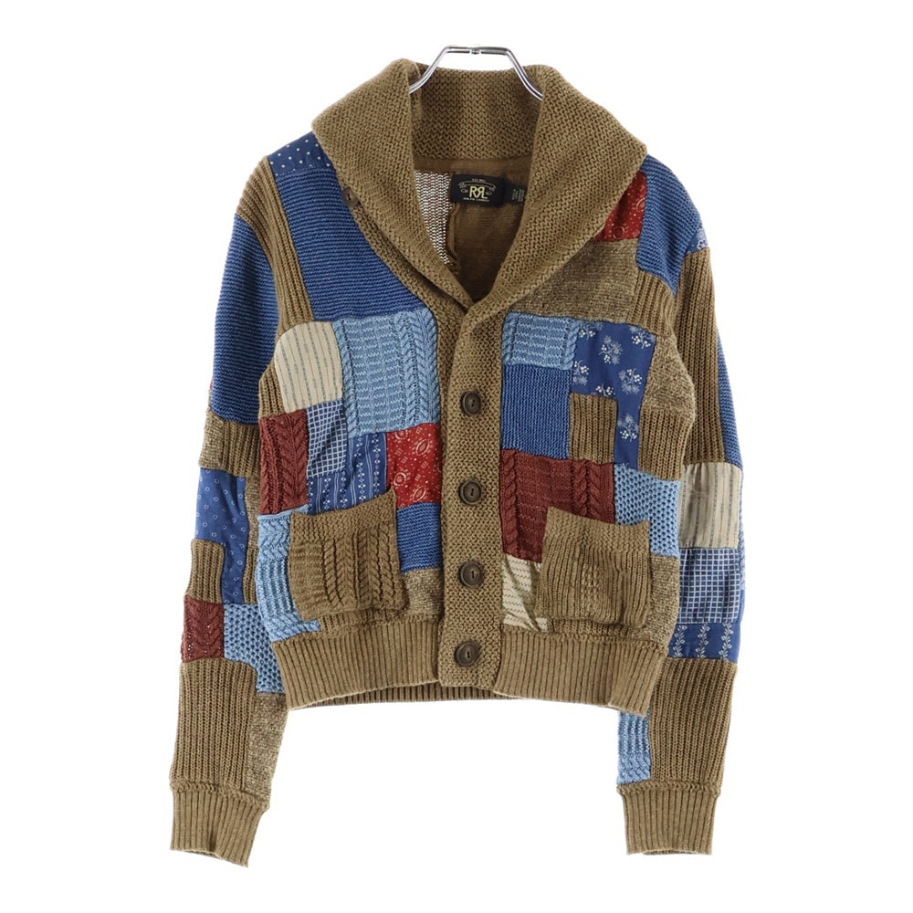 RRL(ダブルアールエル) LIMITED EDITION PATCHWORK CARDIGAN リミテッドエディション パッチワーク ニットカーディガン セーター レディース ブラウン