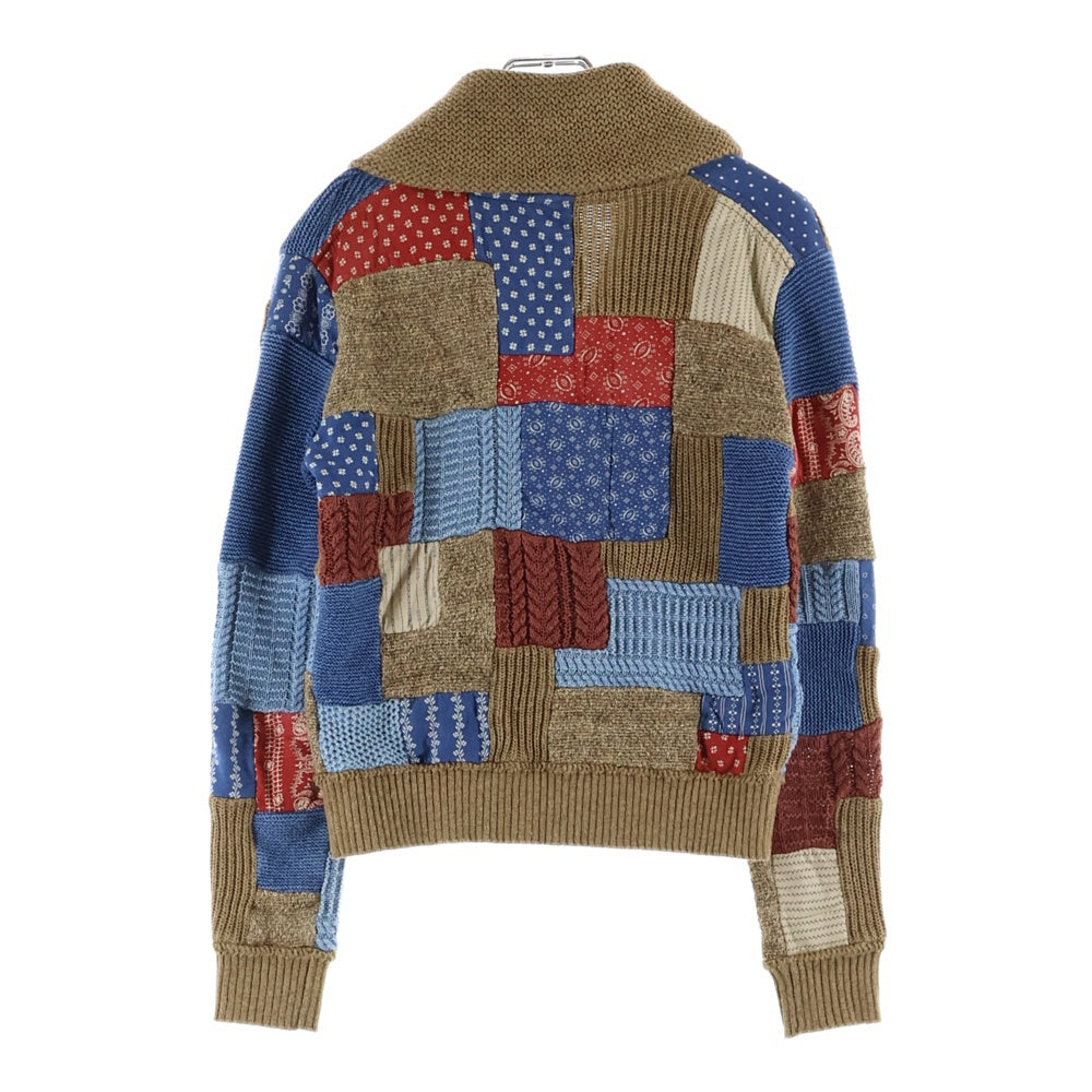 RRL(ダブルアールエル) LIMITED EDITION PATCHWORK CARDIGAN リミテッドエディション パッチワーク ニットカーディガン セーター レディース ブラウン