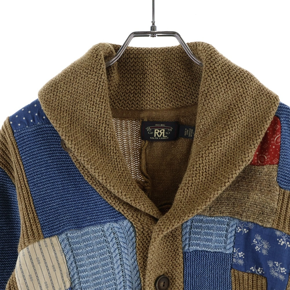 RRL(ダブルアールエル) LIMITED EDITION PATCHWORK CARDIGAN リミテッドエディション パッチワーク ニットカーディガン セーター レディース ブラウン
