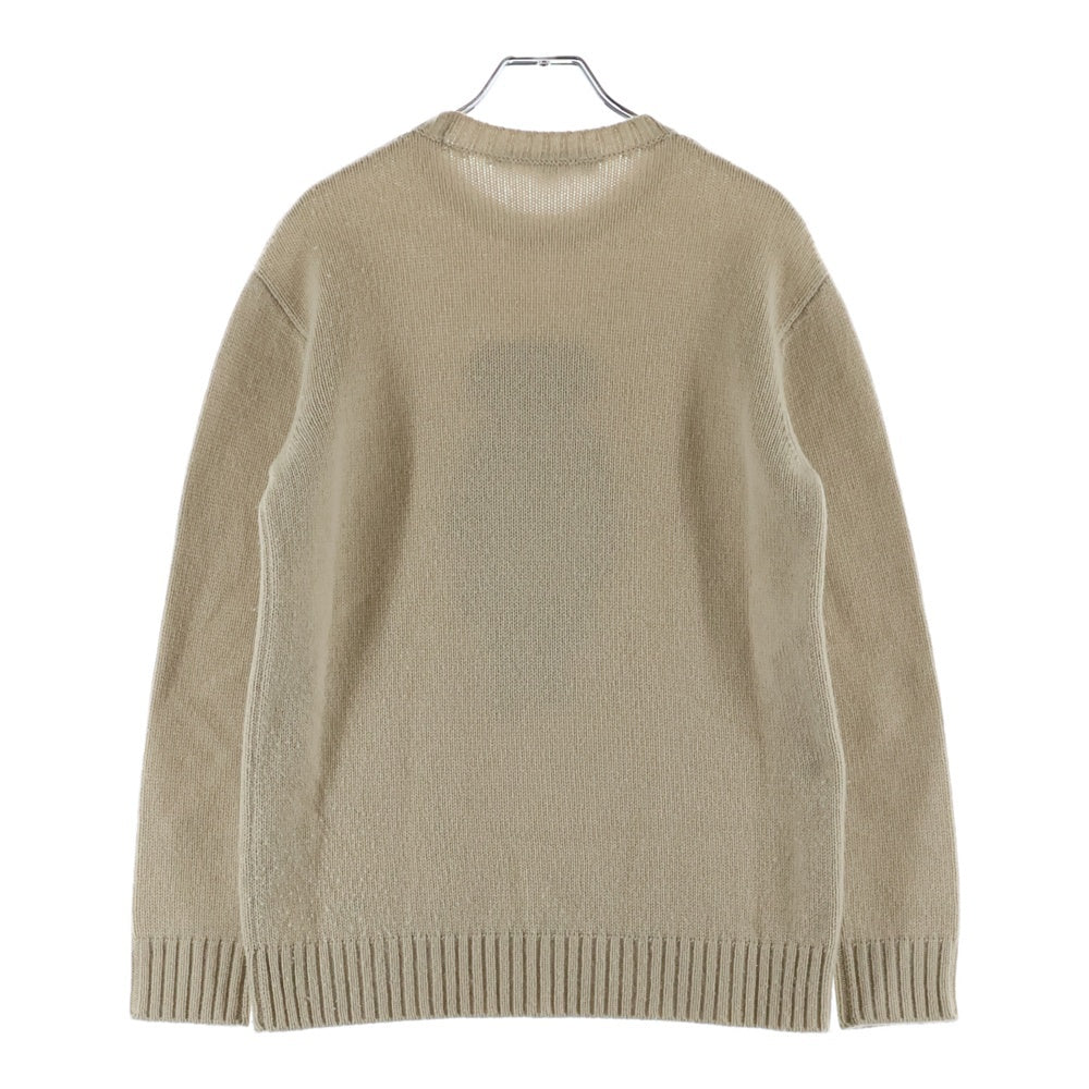 POLO RALPH LAUREN(ポロラルフローレン) POLO BEAR KNIT ポロベアー ウール ロゴエンブロイダリー クルーネックニット セーター レディース ベージュ