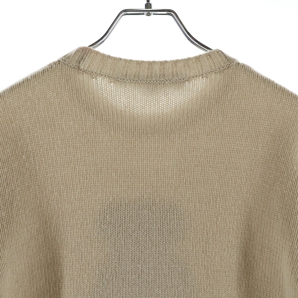 POLO RALPH LAUREN(ポロラルフローレン) POLO BEAR KNIT ポロベアー ウール ロゴエンブロイダリー クルーネックニット セーター レディース ベージュ