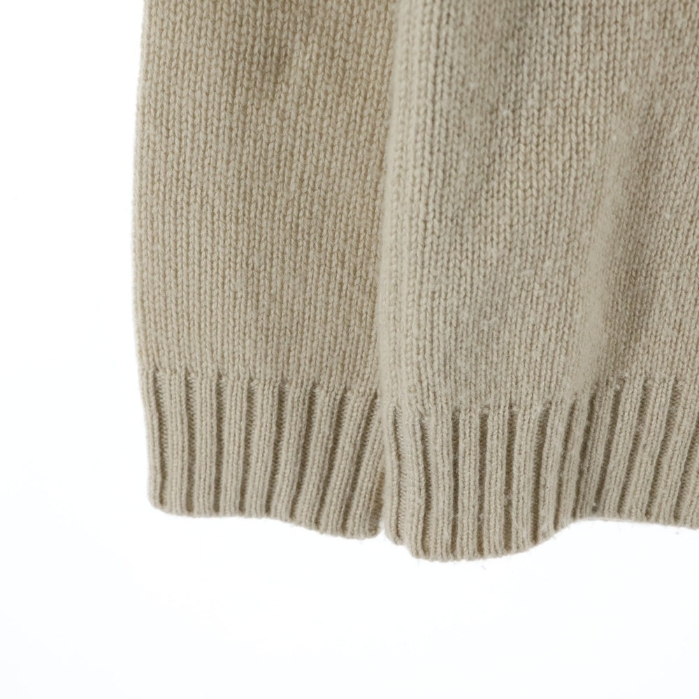 POLO RALPH LAUREN(ポロラルフローレン) POLO BEAR KNIT ポロベアー ウール ロゴエンブロイダリー クルーネックニット セーター レディース ベージュ