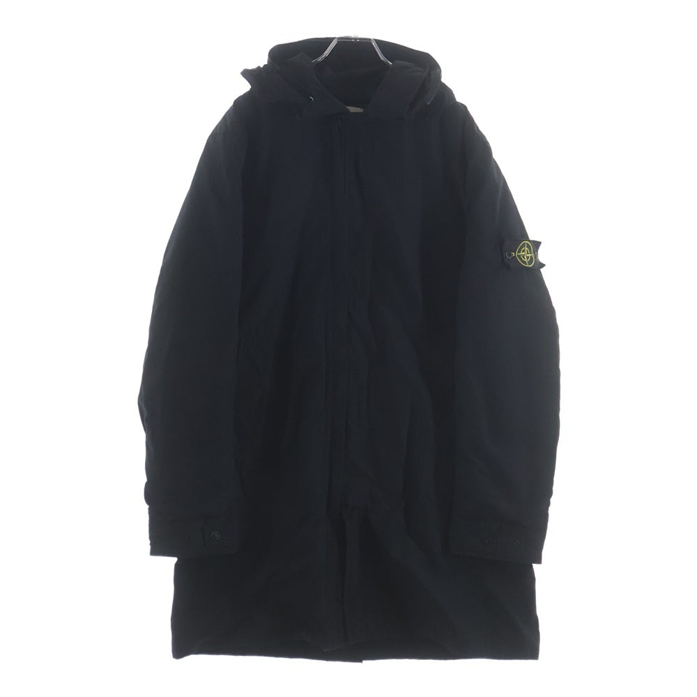 STONE ISLAND(ストーンアイランド) 18AW LUNGO 袖ロゴワッペン プリマロフト 中綿フーデッドロングコート ブラック 691570426