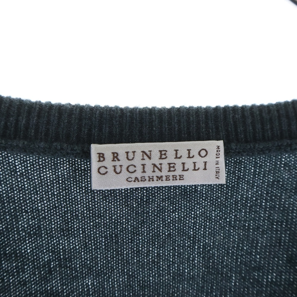 BRUNELLO CUCINELLI(ブルネロクチネリ) カシミヤニット Vネックセーター グリーン DS51356