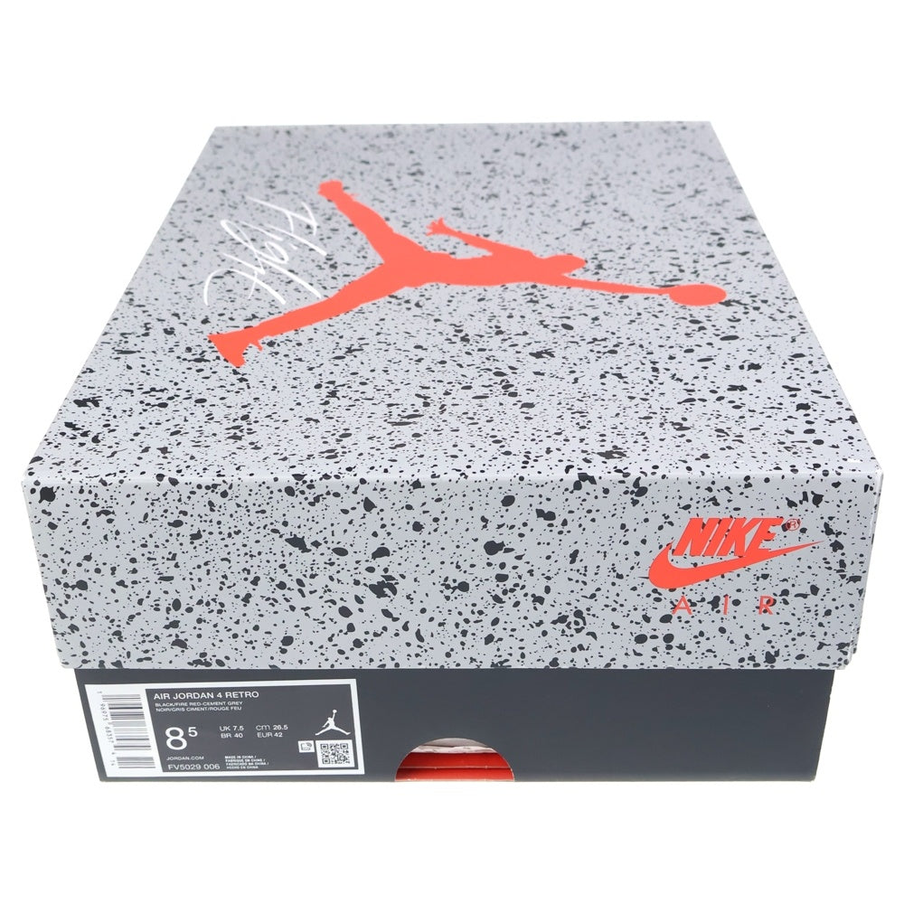 NIKE(ナイキ) AIR JORDAN 4 RETRO BRED REIMAGINED エアジョーダン4 レトロ ブレッドリイマジンド ハイカットスニーカー ブラック US8.5/26.5cm FV5029-006