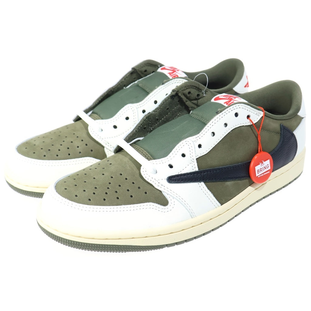 NIKE(ナイキ) ×TRAVIS SCOTT AIR JORDAN 1 LOW OG REVERSE OLIVE トラヴィススコット エアジョーダン リバース オリーブ ローカットスニーカー US8.5/26.5cm DM7866-200