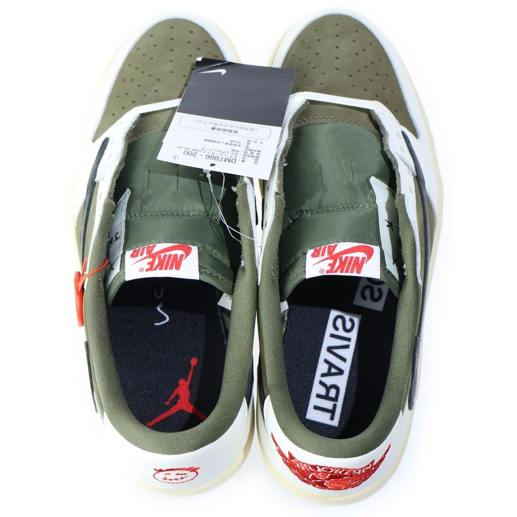 NIKE(ナイキ) ×TRAVIS SCOTT AIR JORDAN 1 LOW OG REVERSE OLIVE トラヴィススコット エアジョーダン リバース オリーブ ローカットスニーカー US8.5/26.5cm DM7866-200