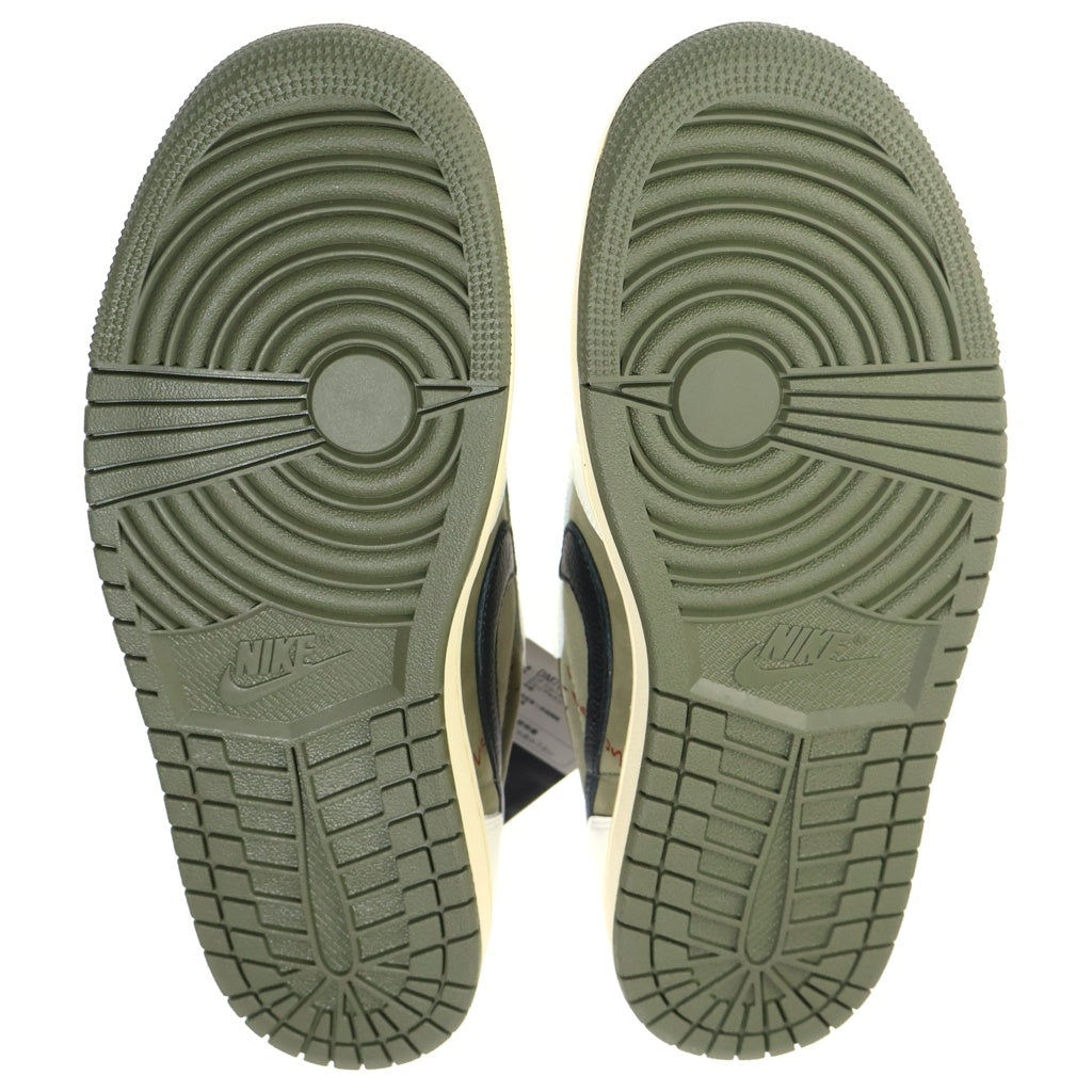 NIKE(ナイキ) ×TRAVIS SCOTT AIR JORDAN 1 LOW OG REVERSE OLIVE トラヴィススコット エアジョーダン リバース オリーブ ローカットスニーカー US8.5/26.5cm DM7866-200