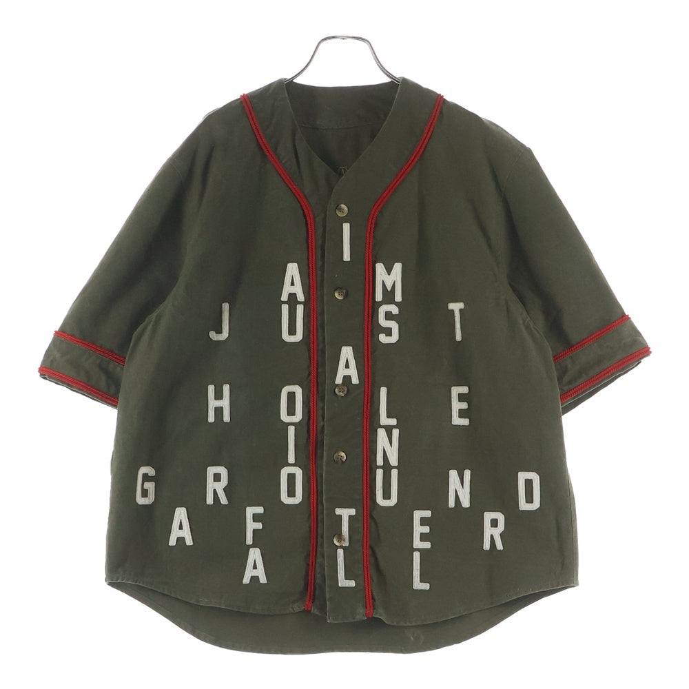 READY MADE(レディメイド) 21AW MILITARY BASEBALL SHIRT コットン ミリタリー ベースボール半袖シャツ カーキ RE-CO-KH-00-00-136