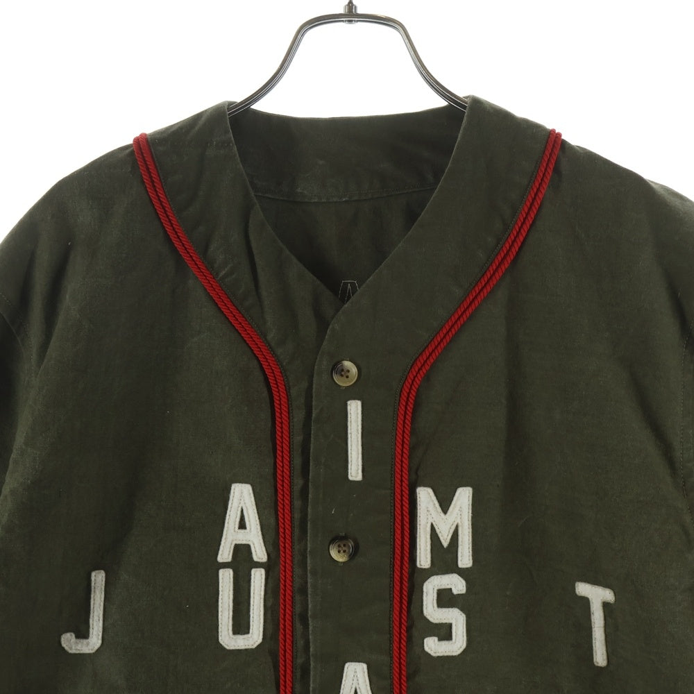 READY MADE(レディメイド) 21AW MILITARY BASEBALL SHIRT コットン ミリタリー ベースボール半袖シャツ カーキ RE-CO-KH-00-00-136