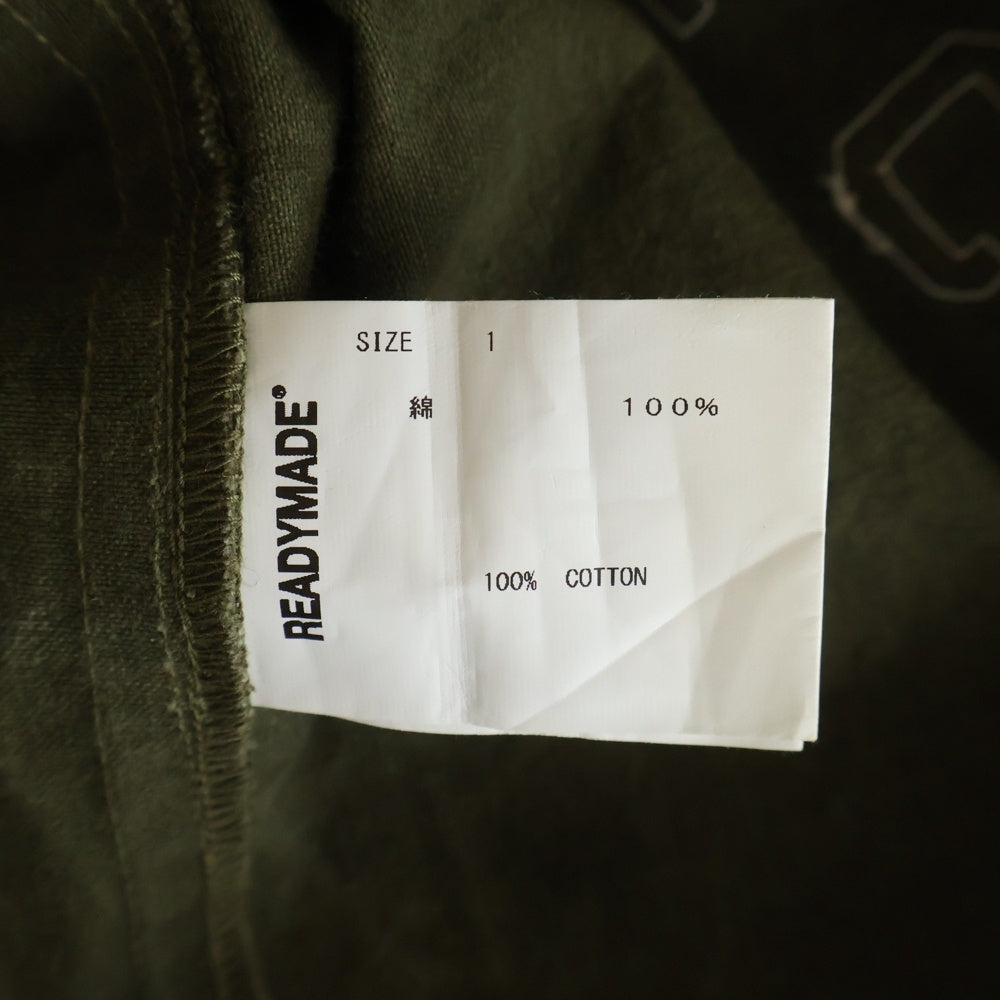READY MADE(レディメイド) 21AW MILITARY BASEBALL SHIRT コットン ミリタリー ベースボール半袖シャツ カーキ RE-CO-KH-00-00-136
