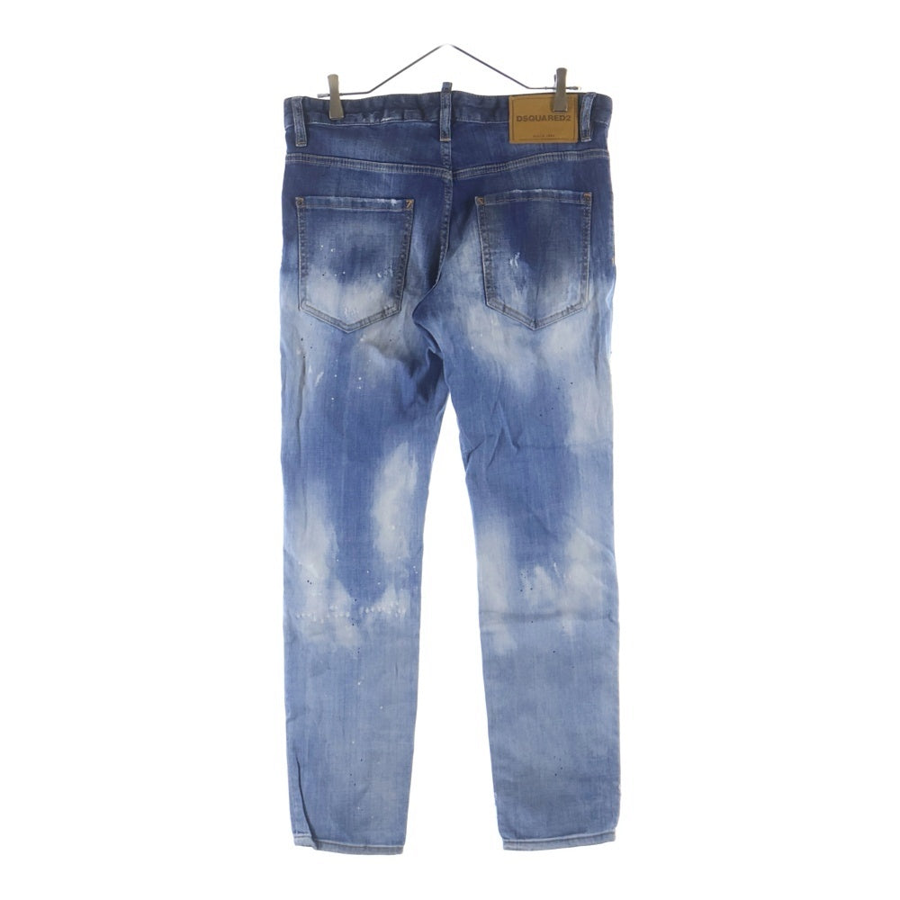 DSQUARED2(ディースクエアード) 19AW Skater Jean スケータージーンズ ウォッシュ加工 ボタンフライデニムパンツ インディゴ S71LB0638