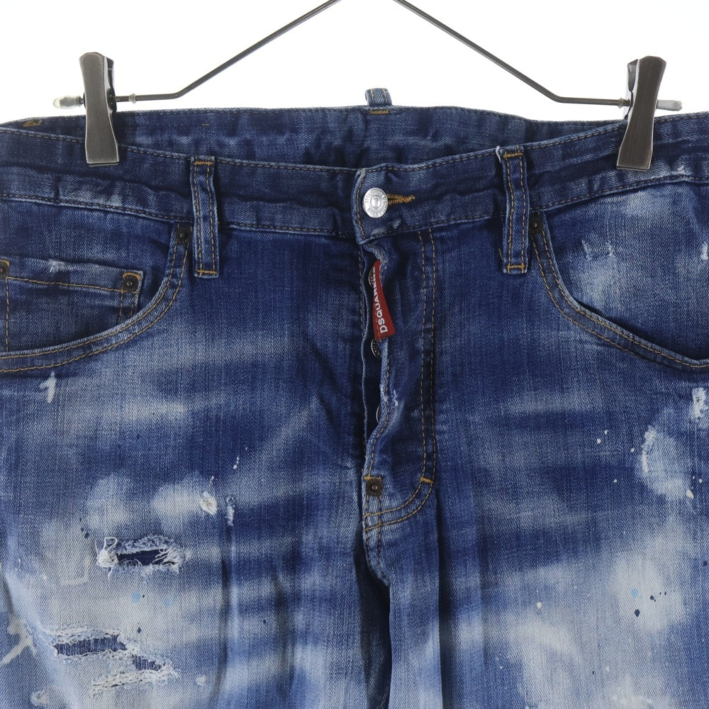 DSQUARED2(ディースクエアード) 19AW Skater Jean スケータージーンズ ウォッシュ加工 ボタンフライデニムパンツ インディゴ S71LB0638