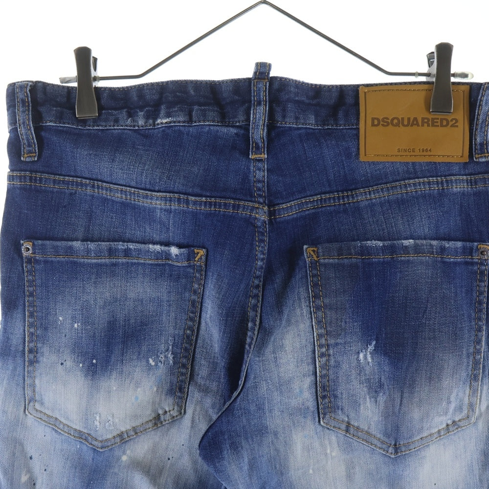 DSQUARED2(ディースクエアード) 19AW Skater Jean スケータージーンズ ウォッシュ加工 ボタンフライデニムパンツ インディゴ S71LB0638