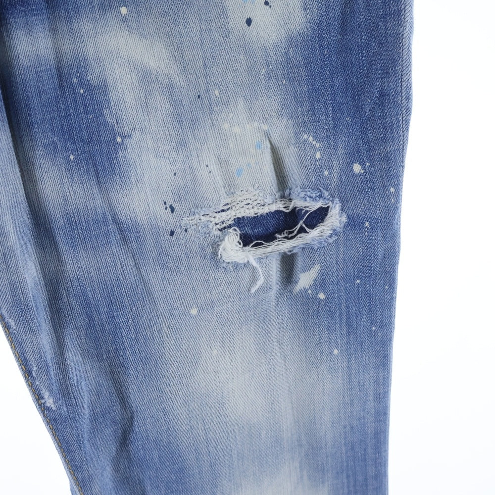 DSQUARED2(ディースクエアード) 19AW Skater Jean スケータージーンズ ウォッシュ加工 ボタンフライデニムパンツ インディゴ S71LB0638
