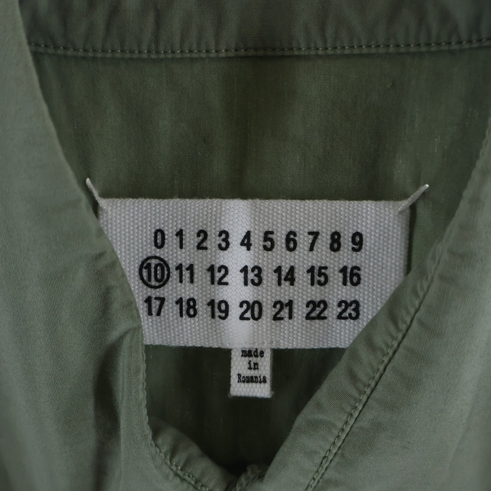 Maison Martin Margiela(メゾンマルタンマルジェラ) 21SS ガーメントダイ コットンポプリン 長袖スリムシャツ カーキ S50DL0393 S39545