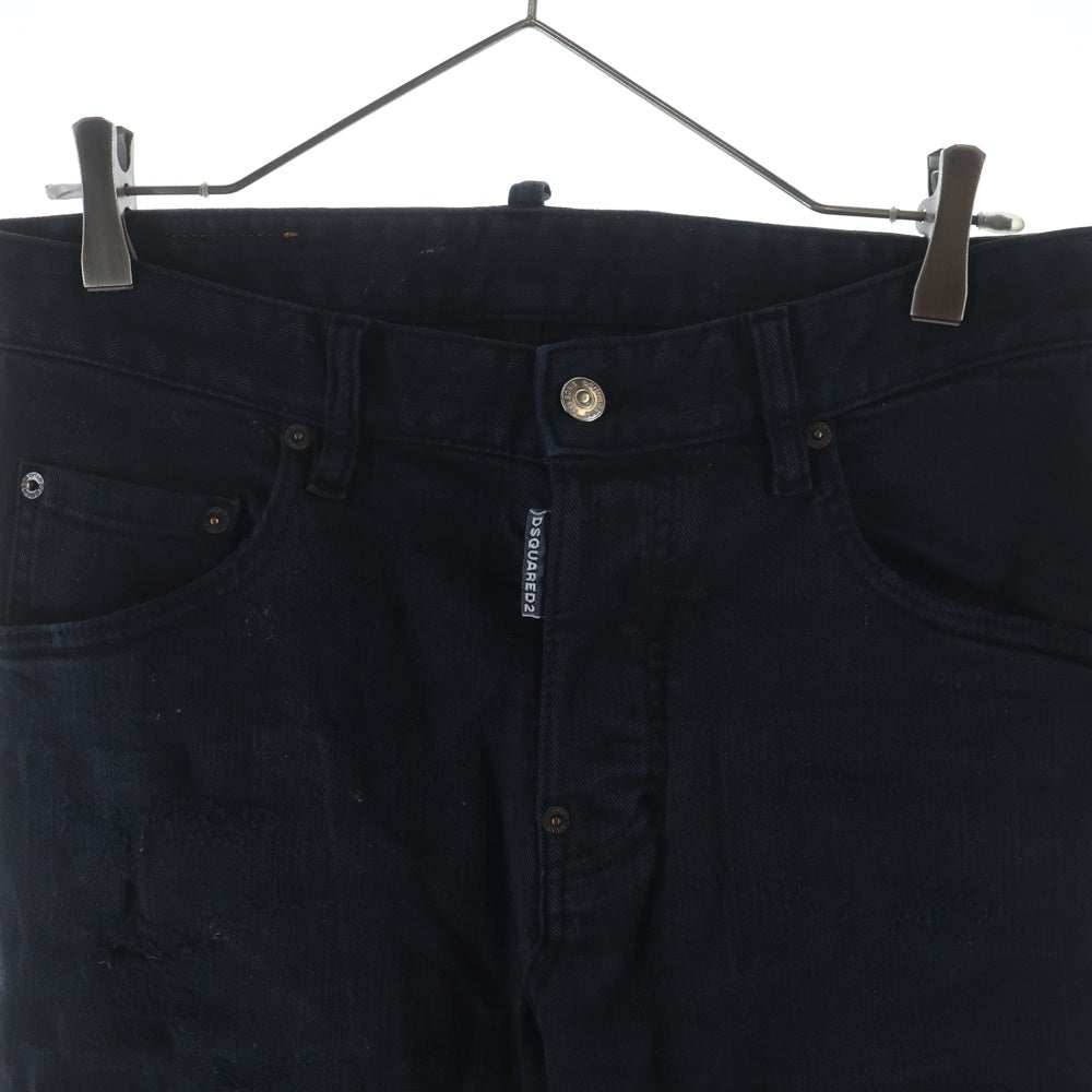 DSQUARED2(ディースクエアード) 21SS Super Twinky Jean ダメージ加工 ボタンフライスキニーデニムパンツ ブラック S71LB0885