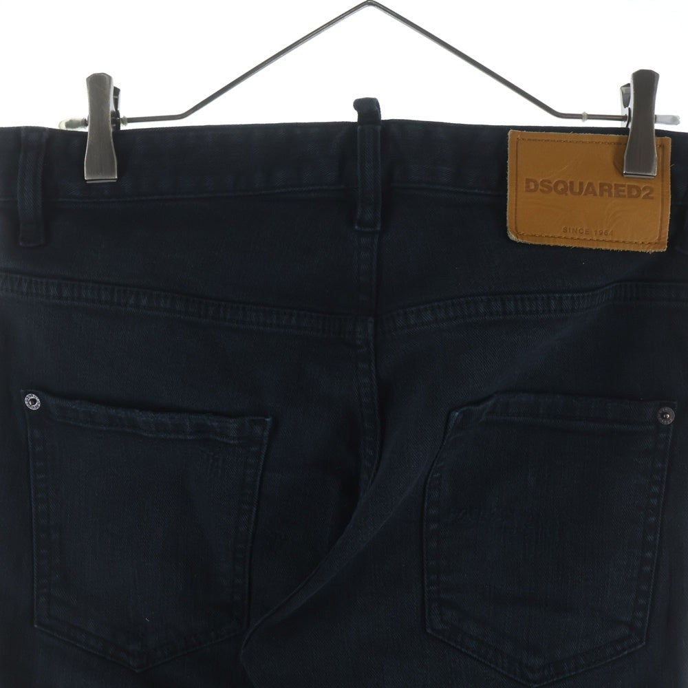 DSQUARED2(ディースクエアード) 21SS Super Twinky Jean ダメージ加工 ボタンフライスキニーデニムパンツ ブラック S71LB0885