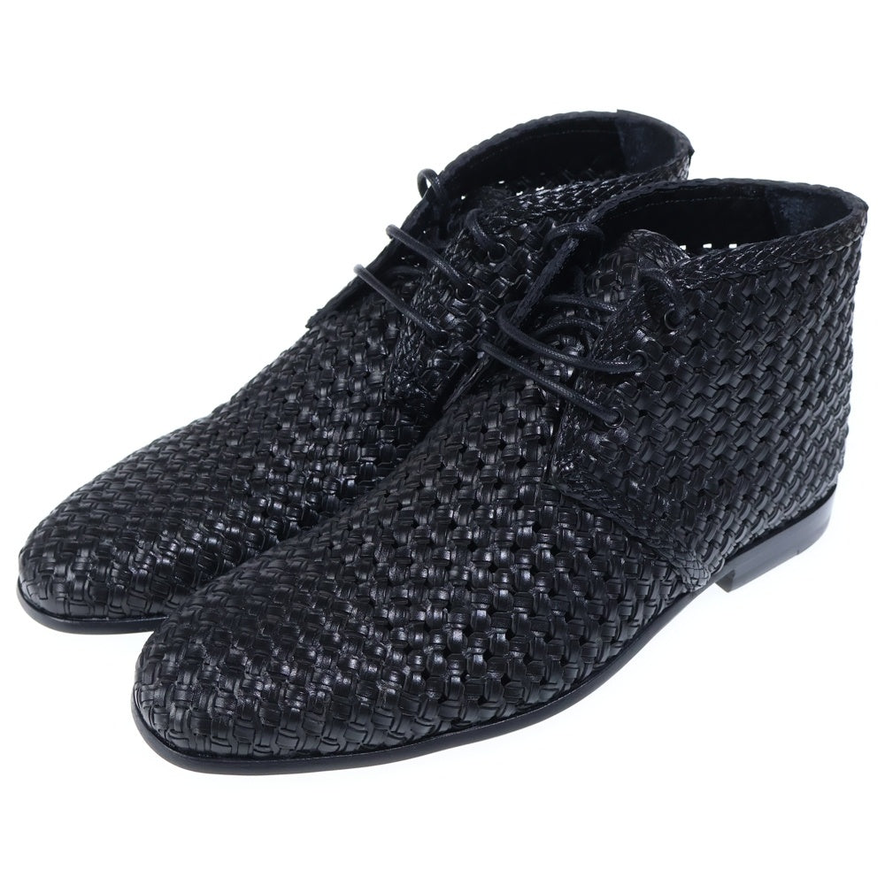 JIMMY CHOO(ジミーチュウ) ELLIOTT エリオット ウーブンナッパレザー レースアップシューズ ブラック J00015324443