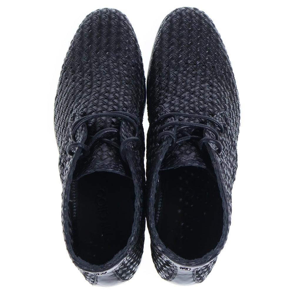 JIMMY CHOO(ジミーチュウ) ELLIOTT エリオット ウーブンナッパレザー レースアップシューズ ブラック J00015324443