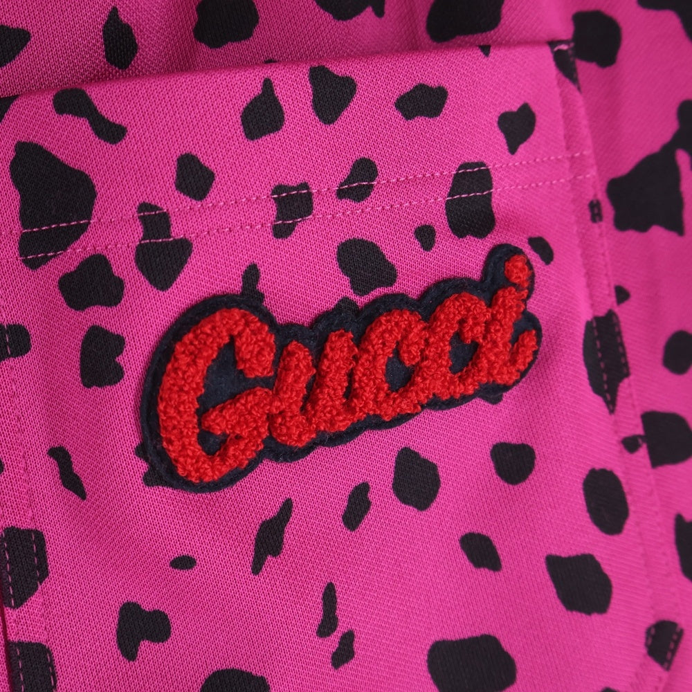 GUCCI(グッチ) ロゴレオパード総柄 オーバーサイズスウェットパンツ ピンク 720051 XJE0Q