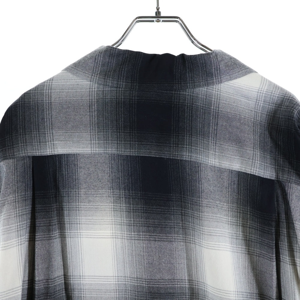WACKO MARIA(ワコマリア) 23AW OMBRE CHECK OPEN COLLAR SHIRT L/S オンブレチェック オープンカラー長袖シャツ グレー 23FWE-WMS-OC01