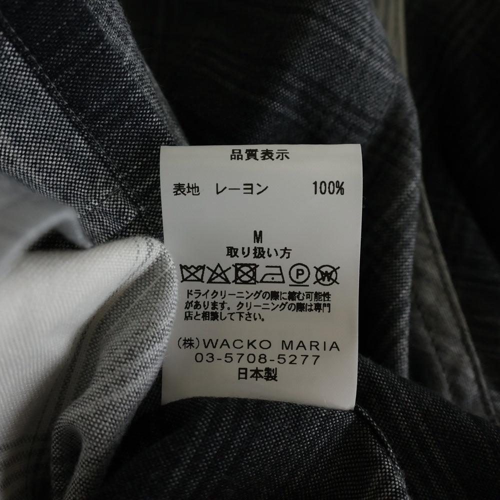 WACKO MARIA(ワコマリア) 23AW OMBRE CHECK OPEN COLLAR SHIRT L/S オンブレチェック オープンカラー長袖シャツ グレー 23FWE-WMS-OC01