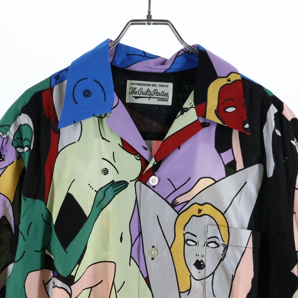 WACKO MARIA(ワコマリア) 22SS HAWAIIAN SHIRT S/S TYPE 2 天国東京百女図 総柄 半袖ハワイアンシャツ マルチカラー 22SS-WMS-HI02