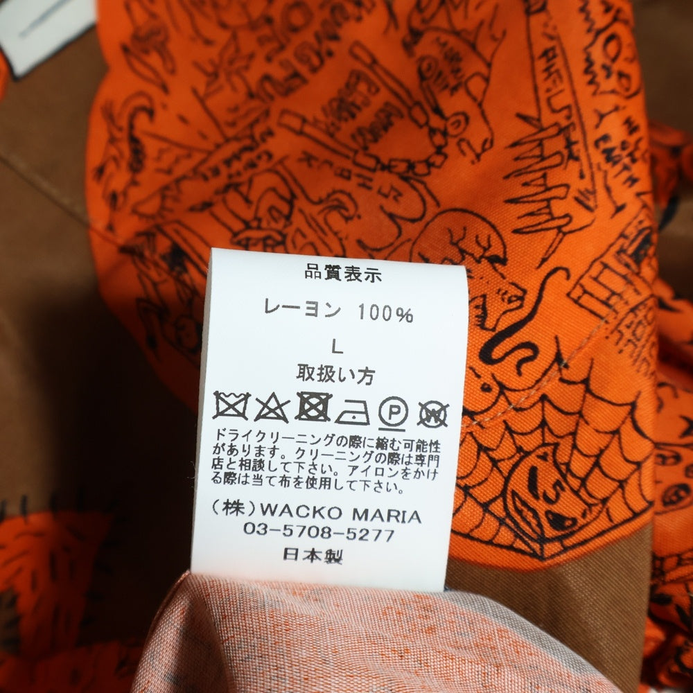 WACKO MARIA(ワコマリア) 24AW ×NECK FACE HAWAIIAN SHIRT ネックフェイス 総柄 ハワイアンシャツ ブラウン NECKFACE-WM-HI19