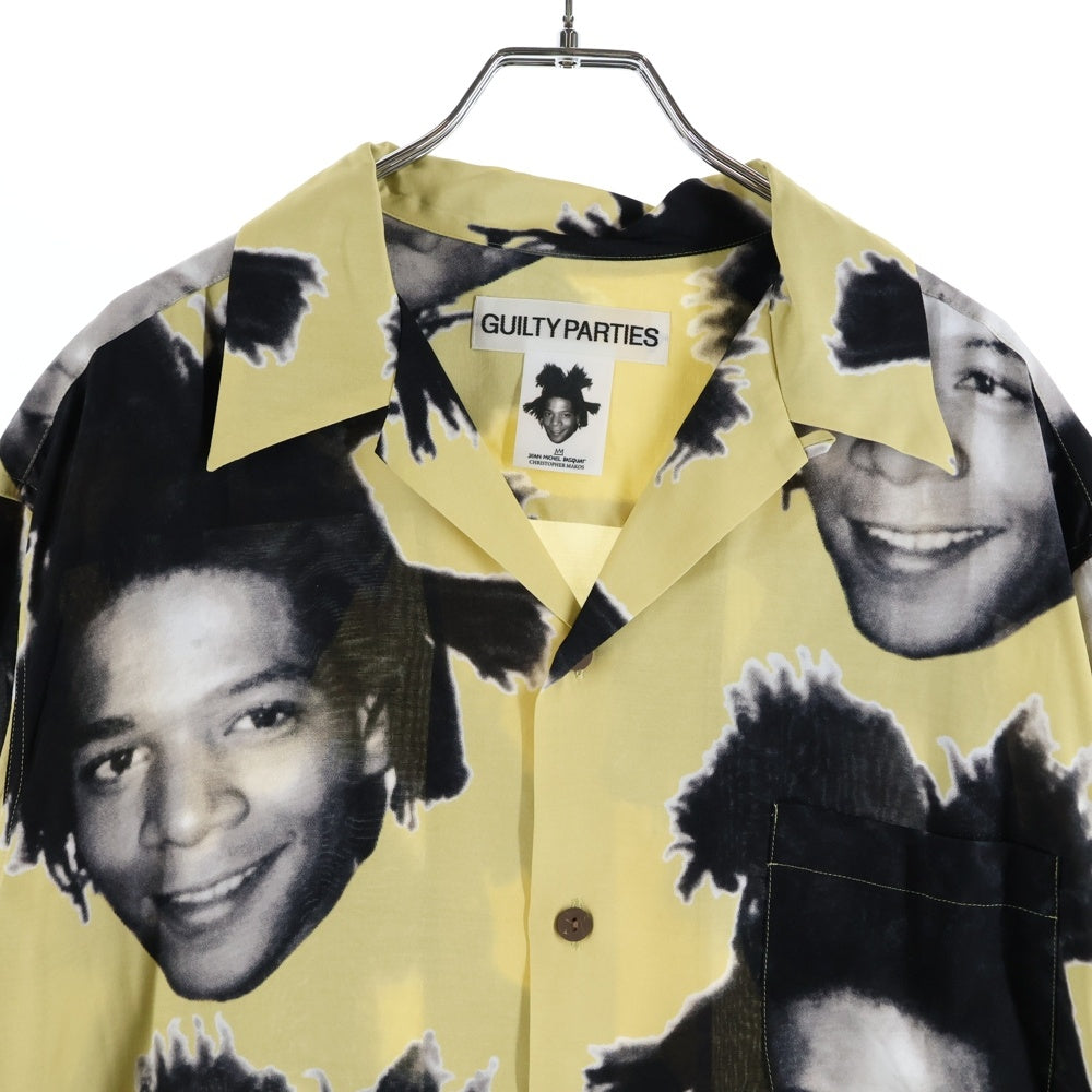 WACKO MARIA(ワコマリア) 23SS JEAN-MICHEL BASQUIAT S/S HAWAIIAN SHIRT ジャンミシェルバスキア 総柄 半袖ハワイアンシャツ イエロー BASQUIAT-WM-HI21