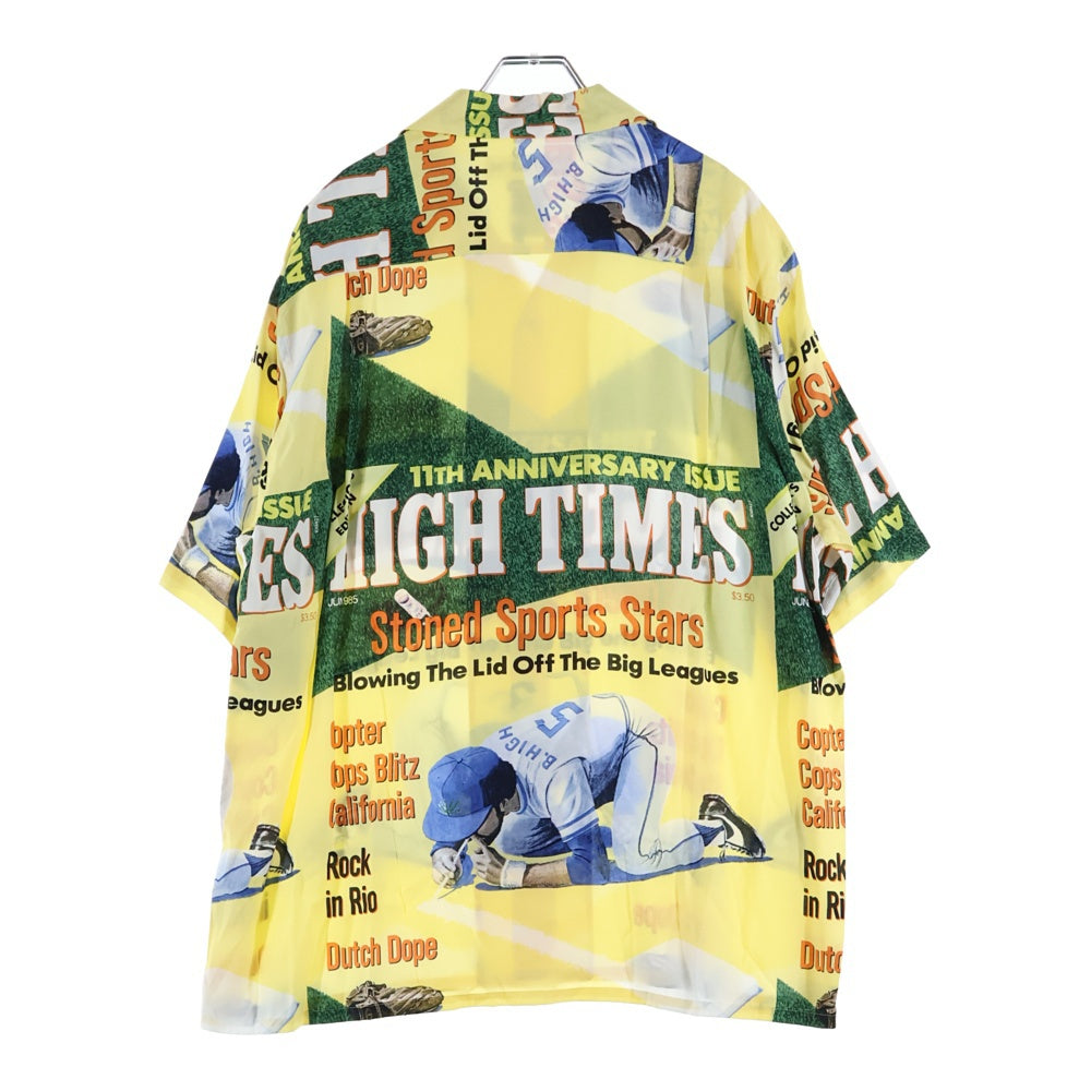 WACKO MARIA(ワコマリア) 24SS HIGHTIMES S/S HAWAIIAN SHIRT TYPE-4 ハイタイムス 総柄 半袖ハワイアンシャツ イエロー HIGHTIMES-WM-HI08