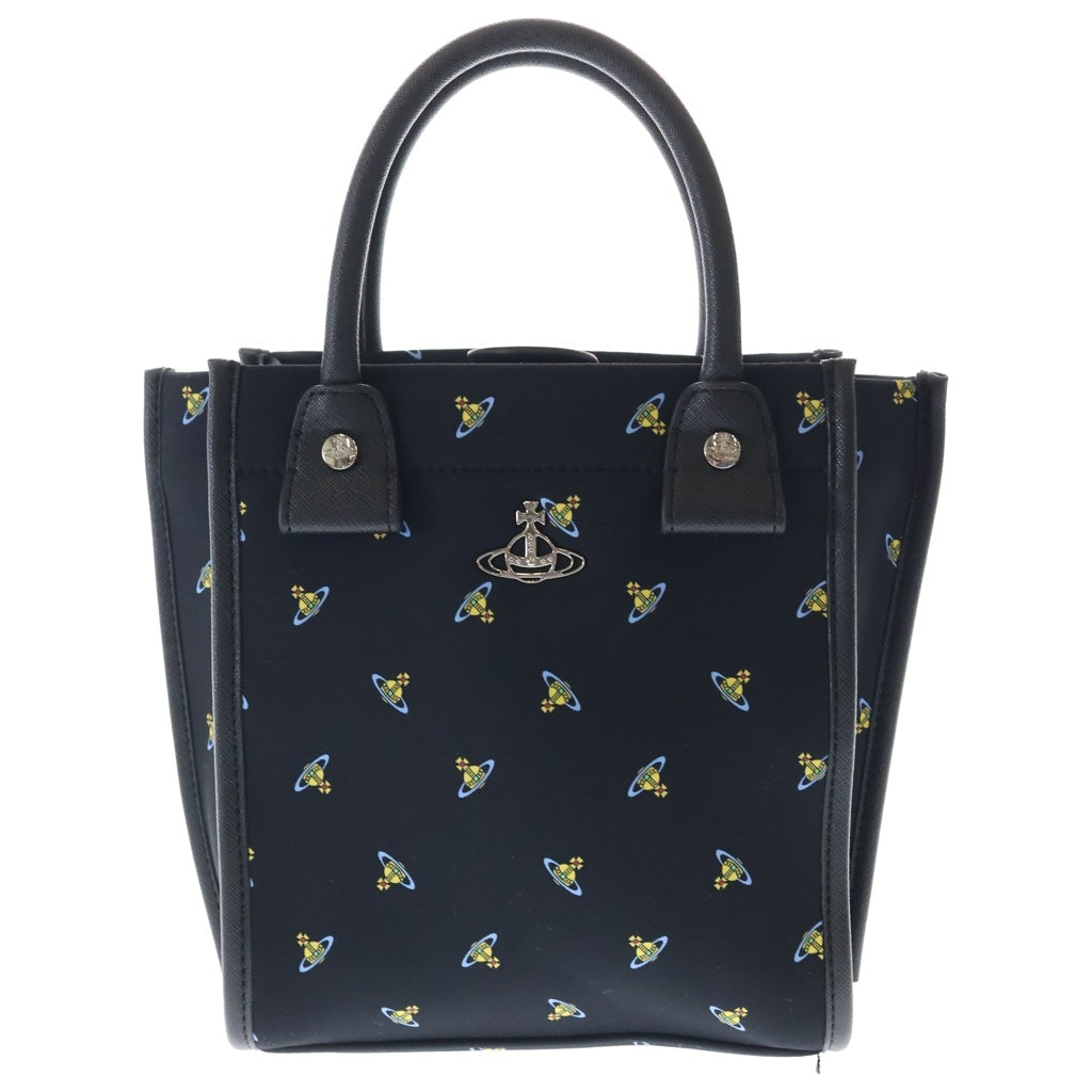 Vivienne Westwood(ヴィヴィアンウエストウッド) TEDDY SMALL TOTE BAG ベイビーオーブ シルバー金具 2WAY ハンドバック ブラック 48030000DU W00ZQ N303 レディース