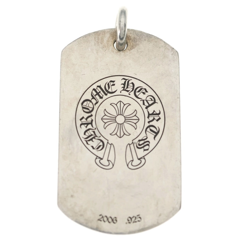 CHROME HEARTS(クロムハーツ) D TAG LRG LTD LA ロサンゼルス限定 CHシャイン ラージドックタグ ネックレストップ シルバー
