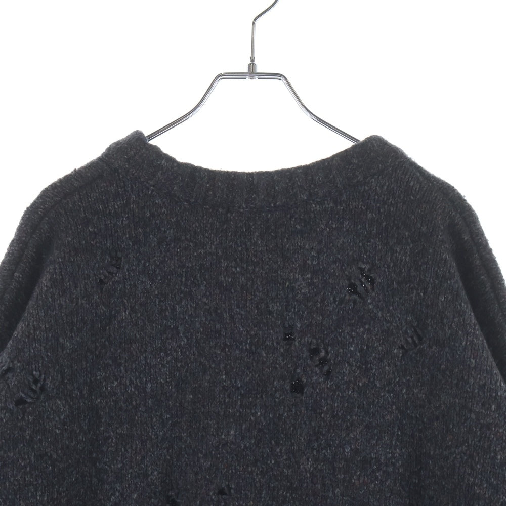 032c(ゼロスリーツーシー) 23AW PAINTER'S COVER DESTROYED SELFIE SWEATER ペインターズ カバー デストロイド セルフィー ロゴエンブロイダリー ニット セーター FW23-K-1011