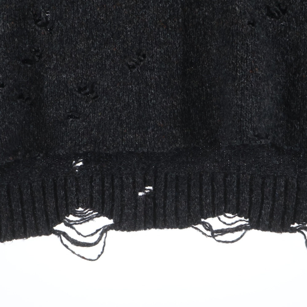 032c(ゼロスリーツーシー) 23AW PAINTER'S COVER DESTROYED SELFIE SWEATER ペインターズ カバー デストロイド セルフィー ロゴエンブロイダリー ニット セーター FW23-K-1011