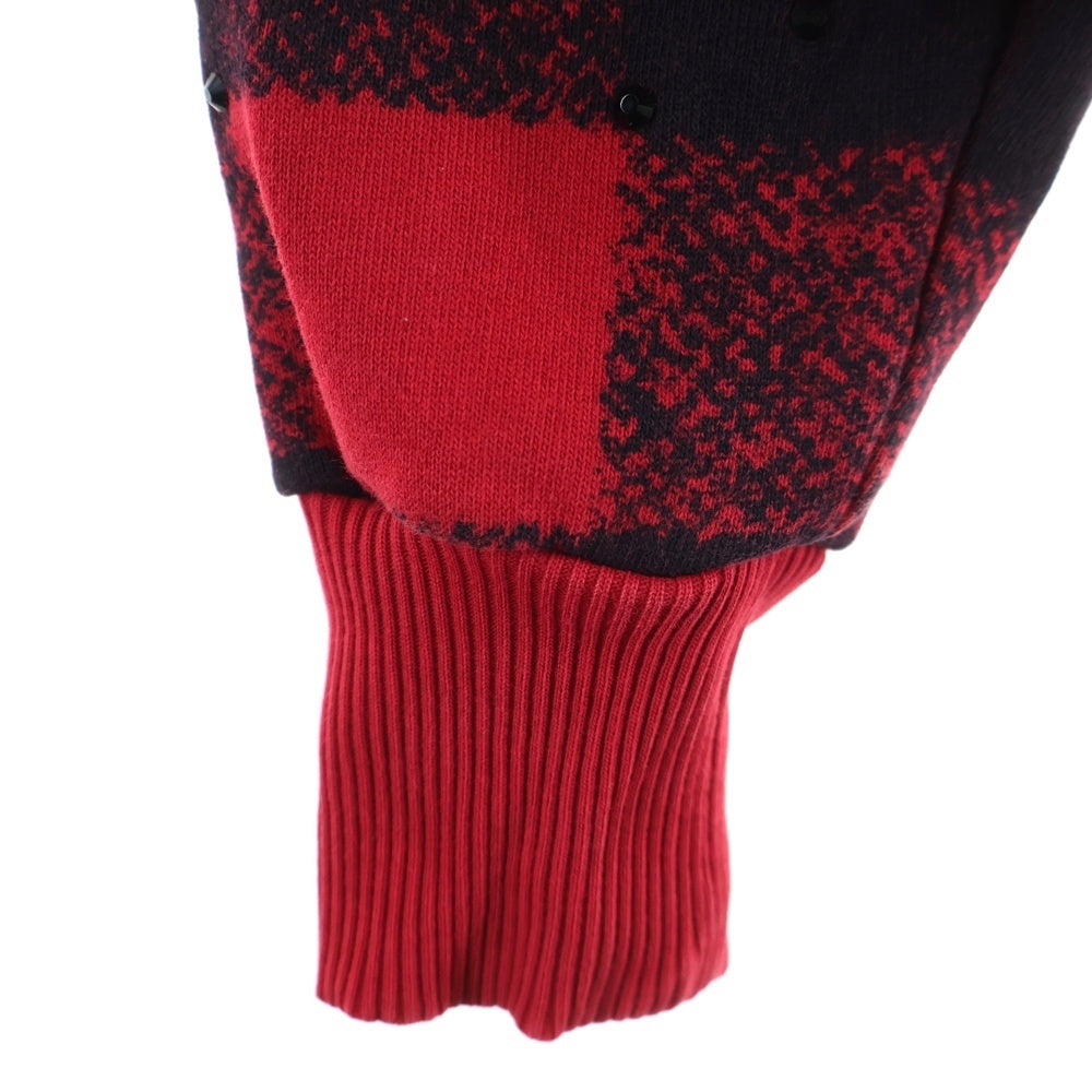 DRIES VAN NOTEN(ドリスヴァンノッテン) チェック柄 コットン フーデッド プルオーバー パーカー レッド/ブラック