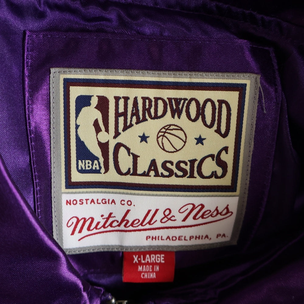 Mitchell&Ness(ミッチェル アンド ネス) OLD ENGLISH SATIN JACKET LA.LAKERS オールド イングリッシュ レイカーズ サテンジャケット パープル STJKEF18018-LAL