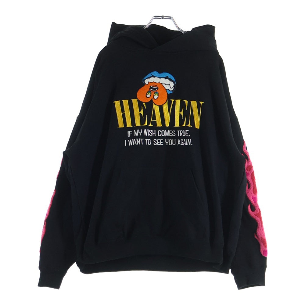 MAYO(メイヨー) EMBROIDERY RIP HEART HOODIE エンブロイダリー リップ ハート プルオーバースウェットパーカー フーディー ブラック 22MY-PK2202