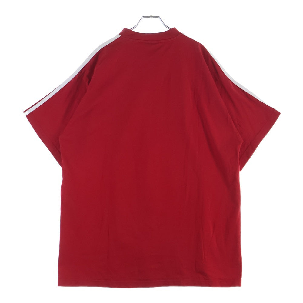 BALENCIAGA(バレンシアガ) 23SS ×ADIDAS アディダス フロントロゴ クルーネック半袖Tシャツ カットソー レッド 739101 TNVA6