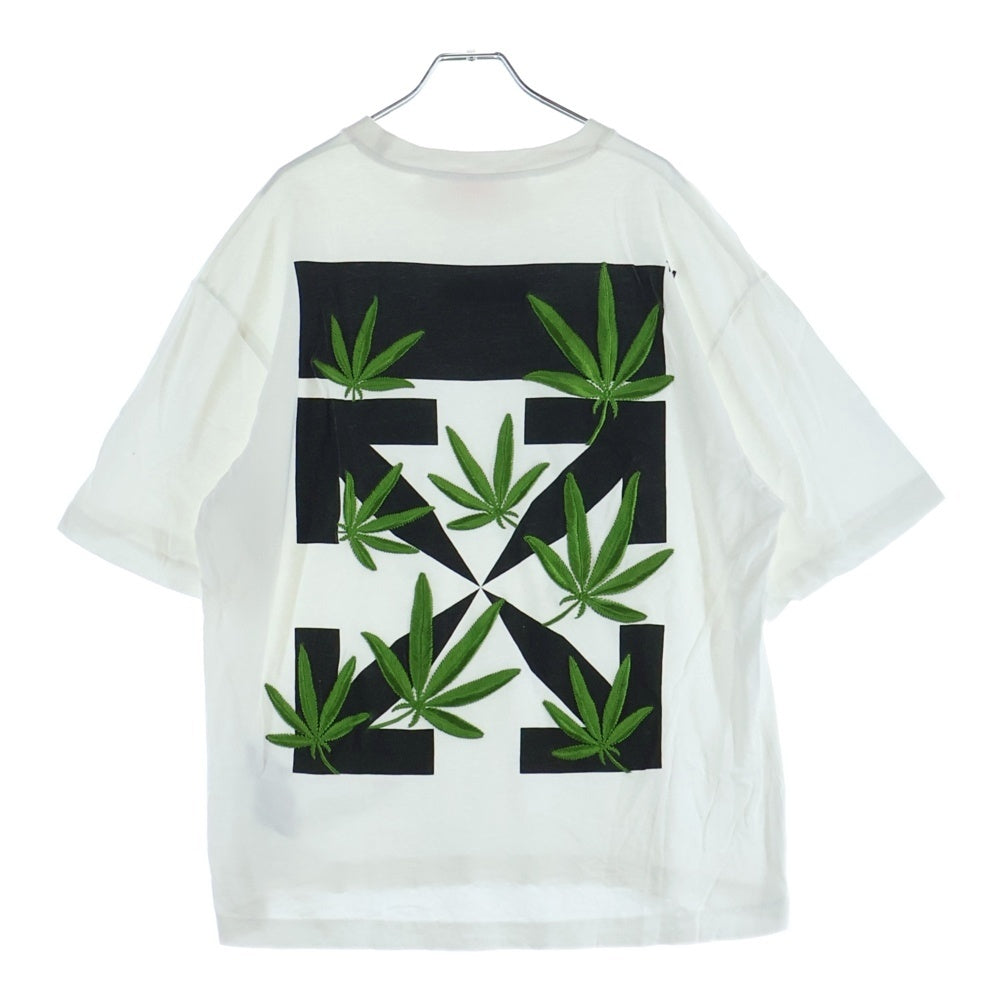 OFF-WHITE(オフホワイト) 22SS WEED ARROWS OVER SKATE SS TEE ウィード アローズ オーバー スケート クルーネック半袖Tシャツ カットソー ホワイト OMAA120S22JER002