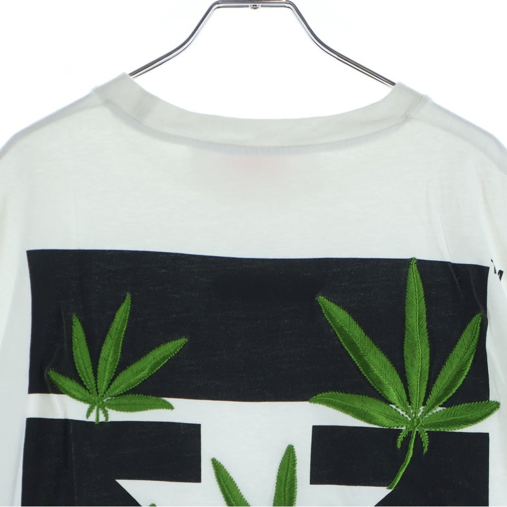 OFF-WHITE(オフホワイト) 22SS WEED ARROWS OVER SKATE SS TEE ウィード アローズ オーバー スケート クルーネック半袖Tシャツ カットソー ホワイト OMAA120S22JER002