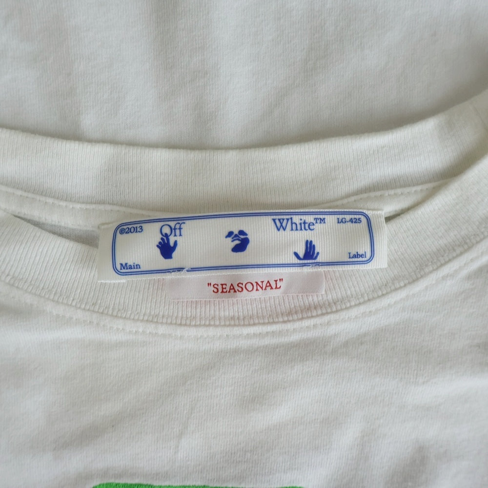 OFF-WHITE(オフホワイト) 22SS WEED ARROWS OVER SKATE SS TEE ウィード アローズ オーバー スケート クルーネック半袖Tシャツ カットソー ホワイト OMAA120S22JER002
