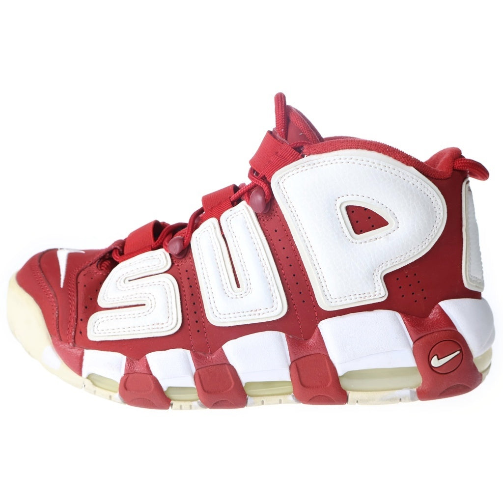 NIKE(ナイキ) ×SUPREME AIR MORE UPTEMPO シュプリーム エア モア アップテンポ ハイカットスニーカー レッド/ホワイト US8.5/26.5cm 902290-600