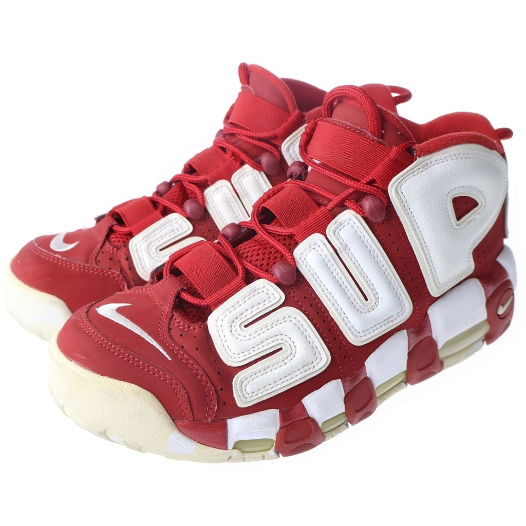 NIKE(ナイキ) ×SUPREME AIR MORE UPTEMPO シュプリーム エア モア アップテンポ ハイカットスニーカー レッド/ホワイト US8.5/26.5cm 902290-600
