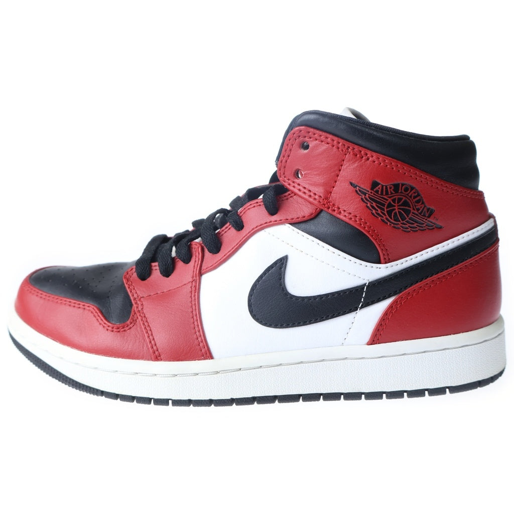 NIKE(ナイキ) AIR JORDAN 1 MID CHICAGO BLACK TOE エアジョーダン 1 シカゴ ブラック トゥ ミッドカットスニーカー ブラック/ホワイト/レッド US8/26cm 554724-069