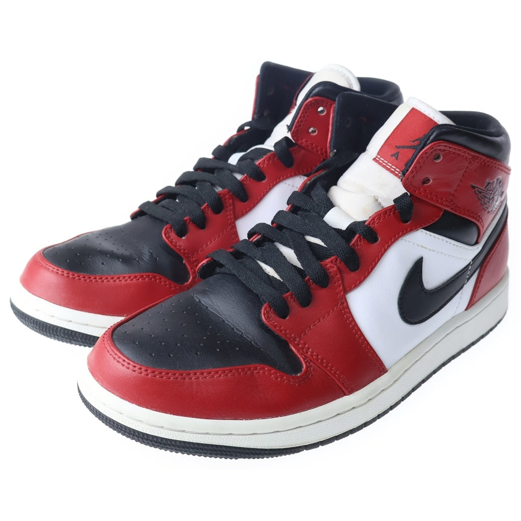NIKE(ナイキ) AIR JORDAN 1 MID CHICAGO BLACK TOE エアジョーダン 1 シカゴ ブラック トゥ ミッドカットスニーカー ブラック/ホワイト/レッド US8/26cm 554724-069