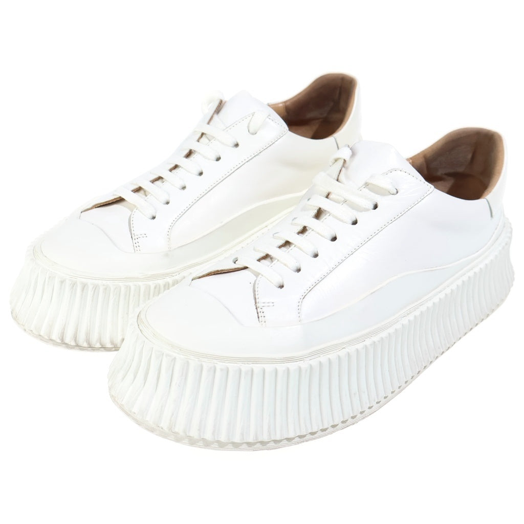 JIL SANDER(ジルサンダー) プラットフォーム レザー ローカットスニーカー ホワイト レディース J15WS0002